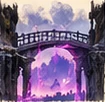 A stone bridge glowing with Crown corruption underneath