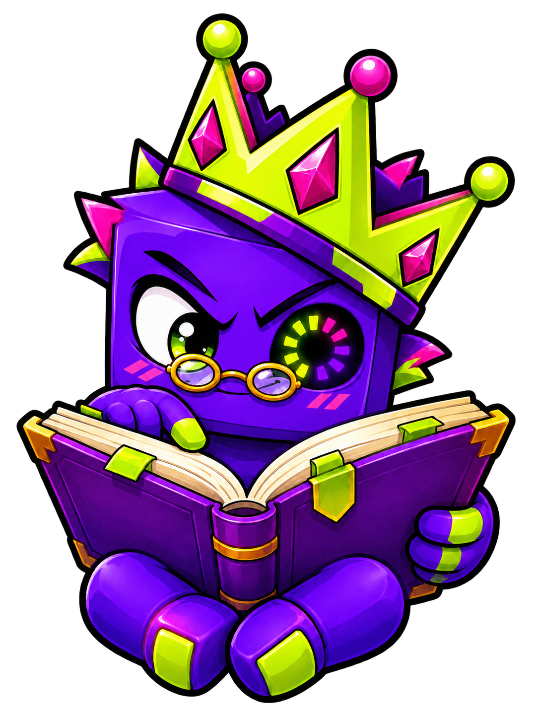 Razz carefully reads a giant rulebook.